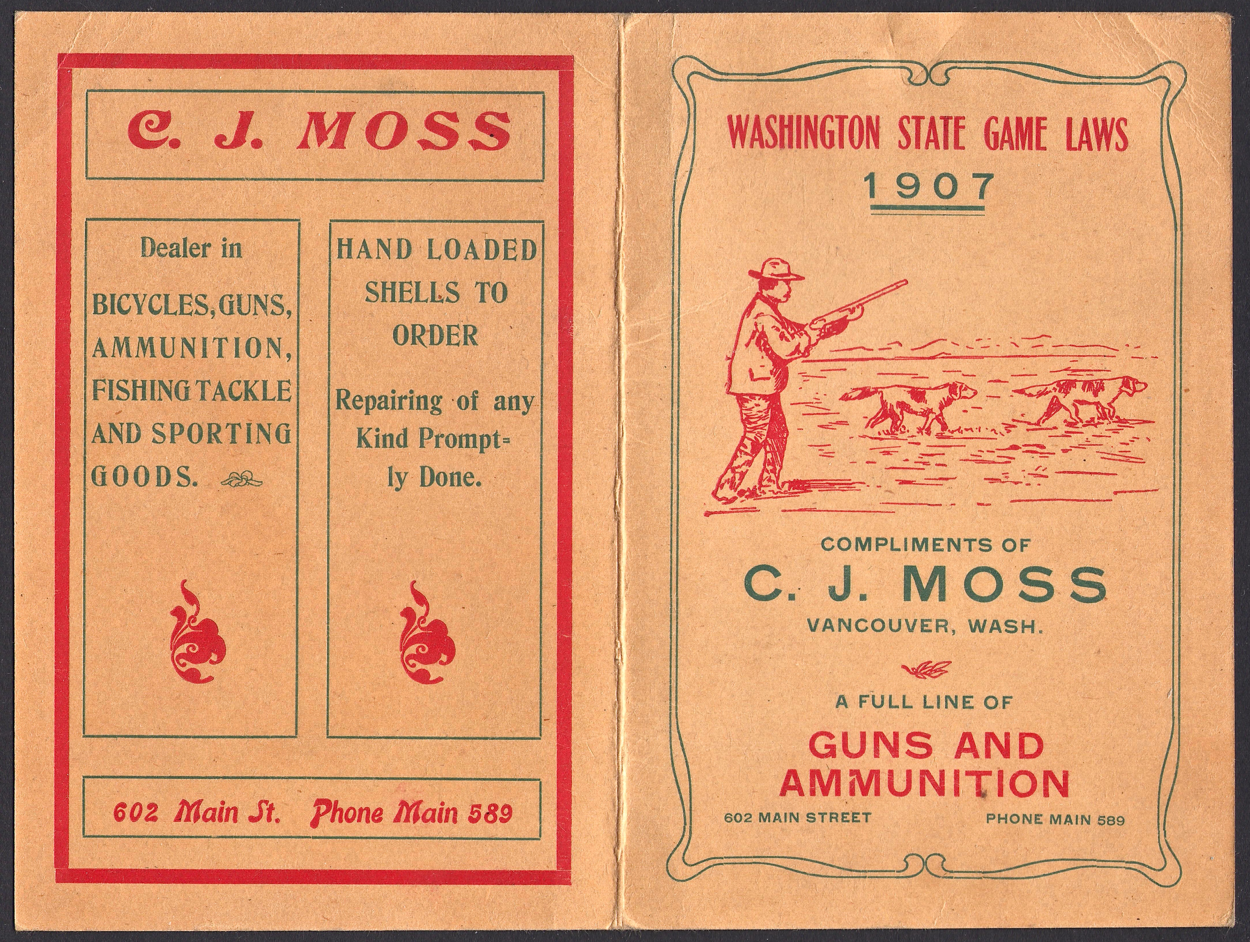 1907 WA Game Laws - Waterfowl Stamps and More