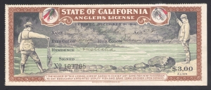 1914 CA Fishing License Alien