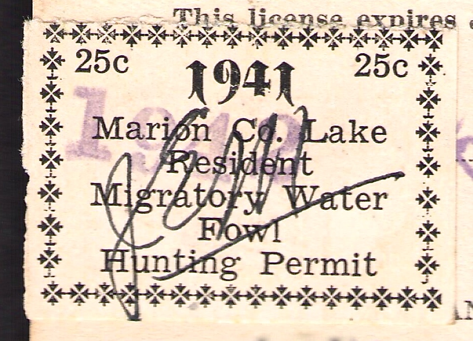 1942 Marion County Water Fowl – initialled J E M (Mullikin)