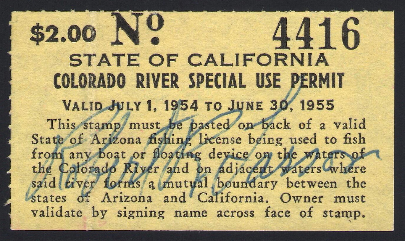 1954-55 Colorado River Special Use