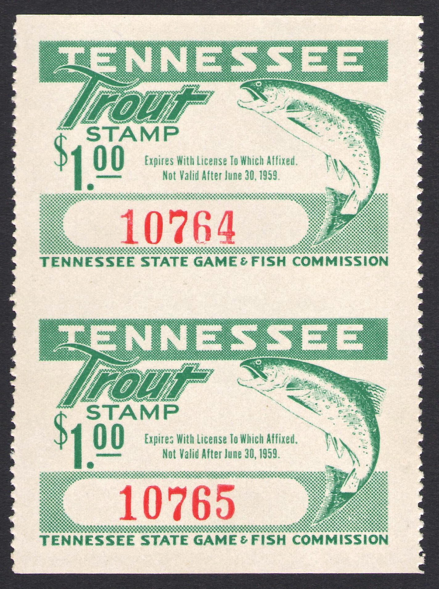 Type II Tennessee Trout Imperforate Between Error