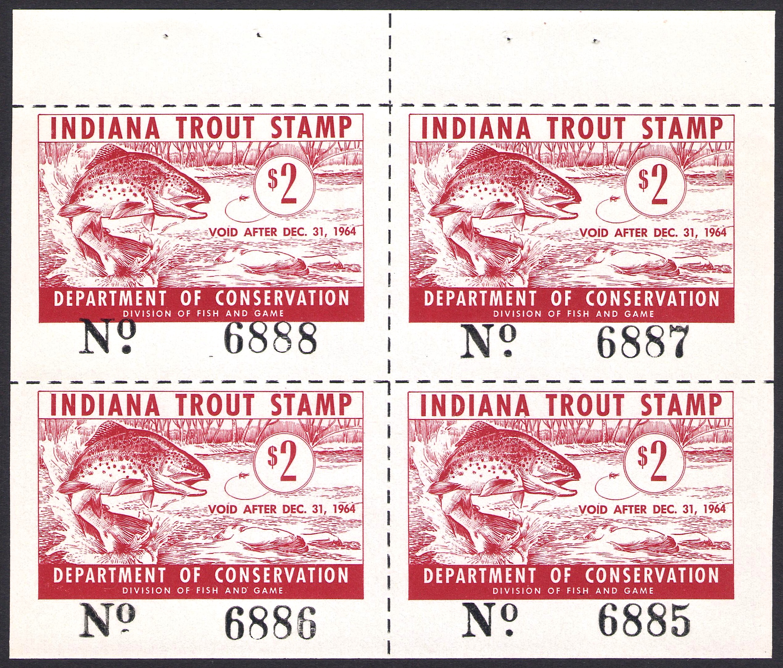 1964 Indiana Trout Complete Pane