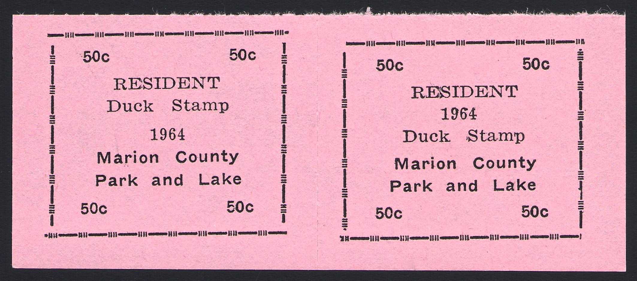 1964 Marion County Duck Error Pair with Normal
