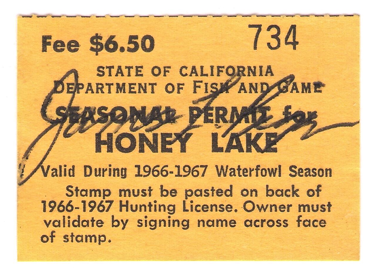 Type II 1966-67 Honey Lake Waterfowl