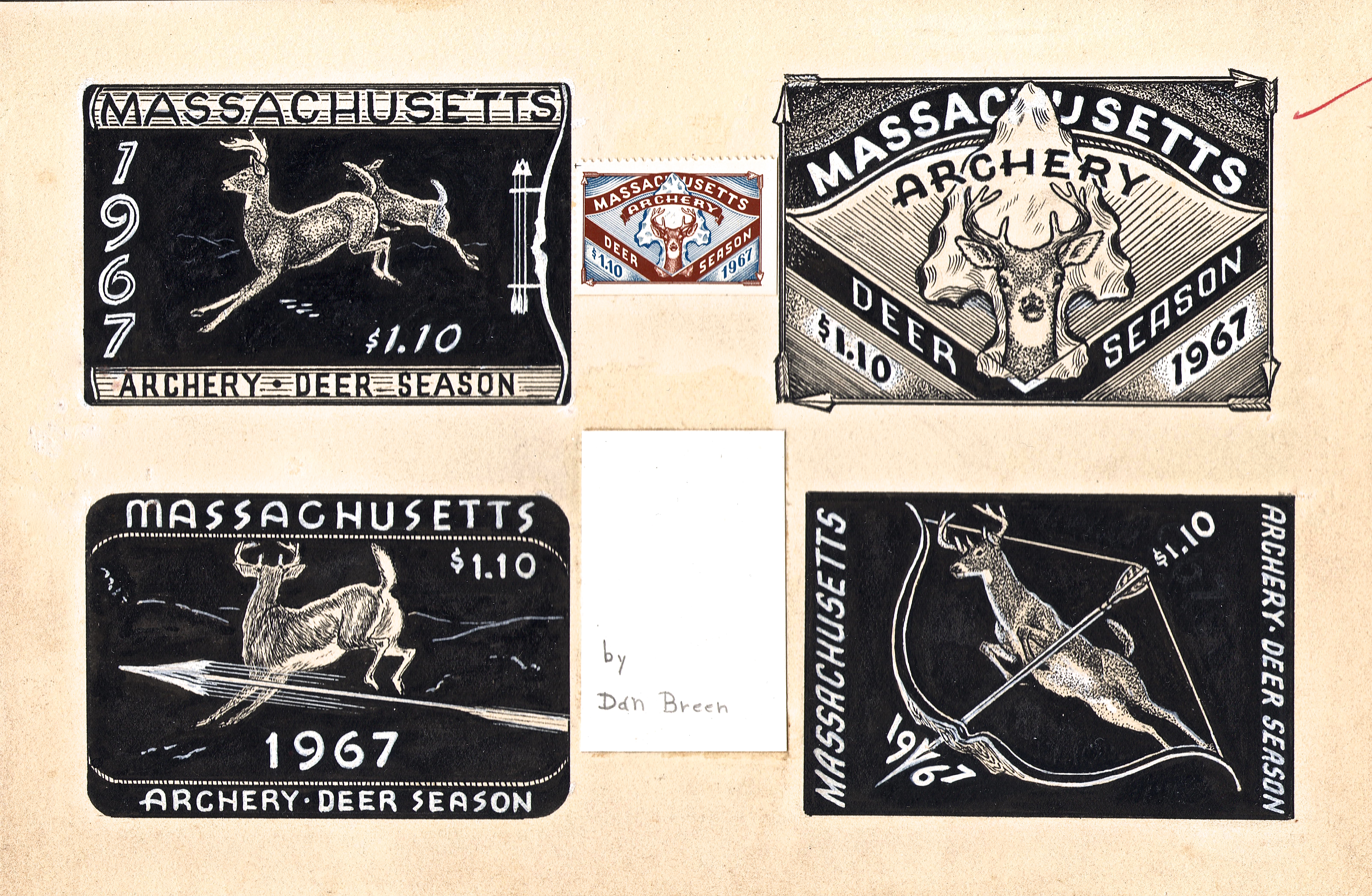 1967 Massachusetts Archery Deer Original Art