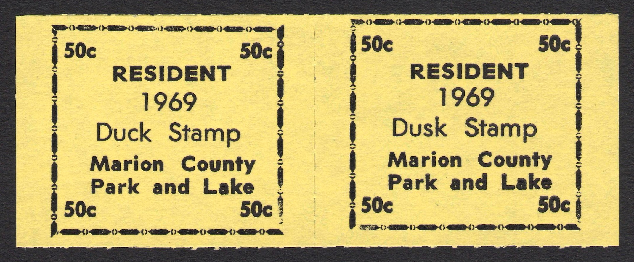 1969 Marion County Dusk Error Pair with Normal