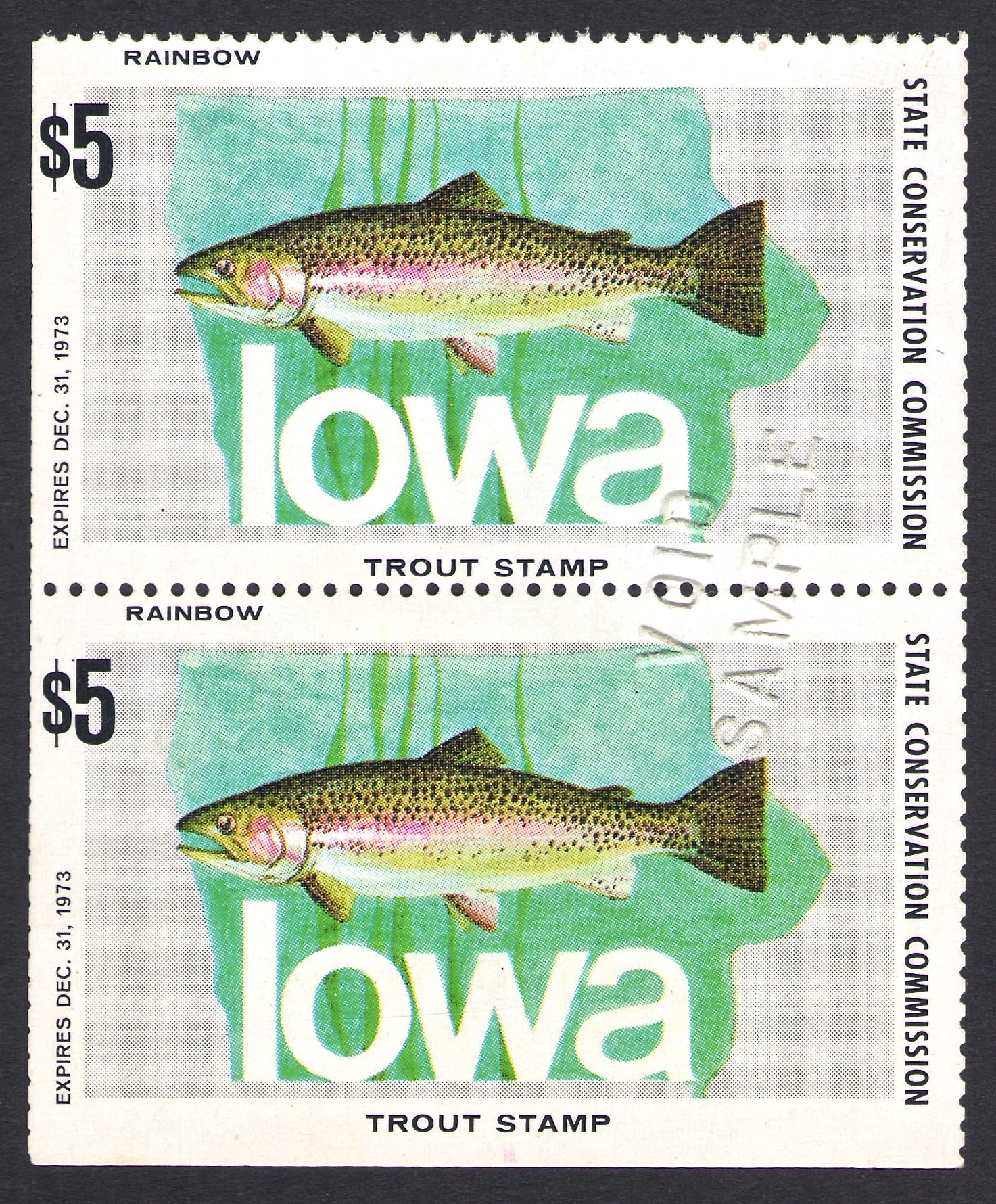 1973 Iowa Trout SAMPLE Pair