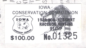 1978 IA Racoon on license