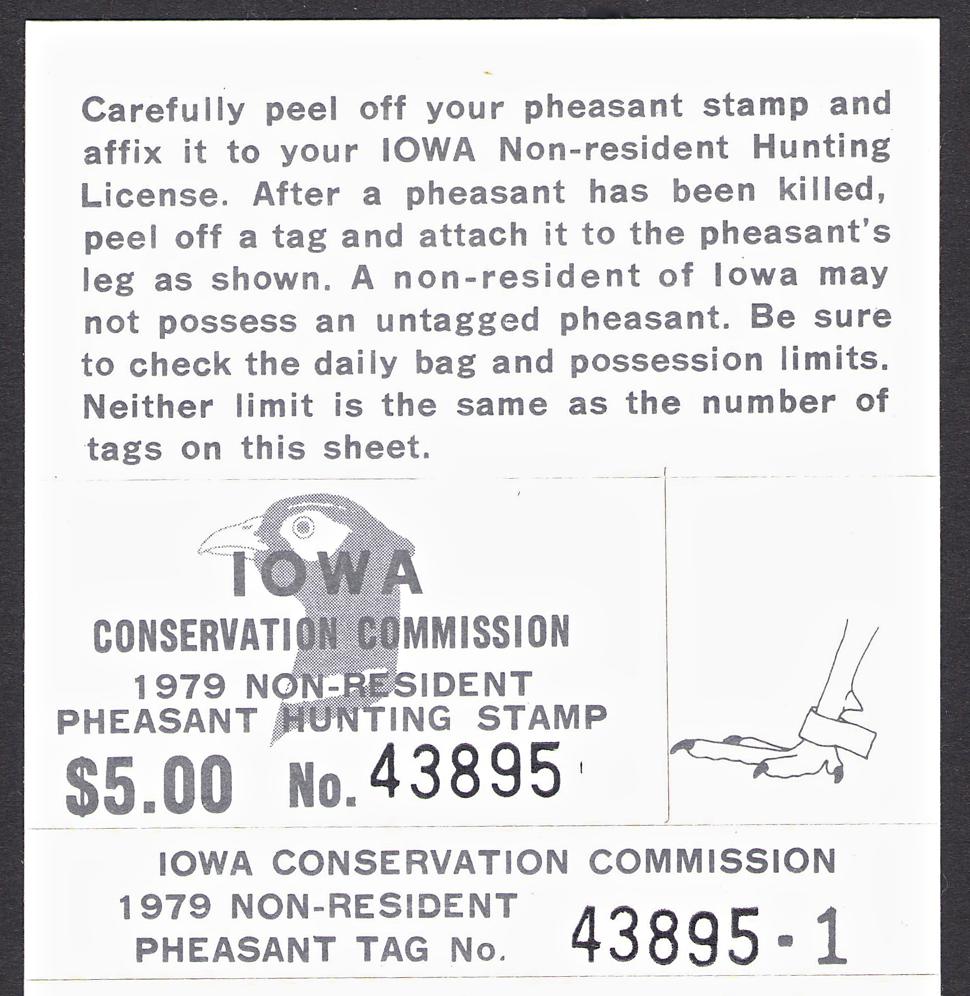 1979 Iowa NR Pheasant