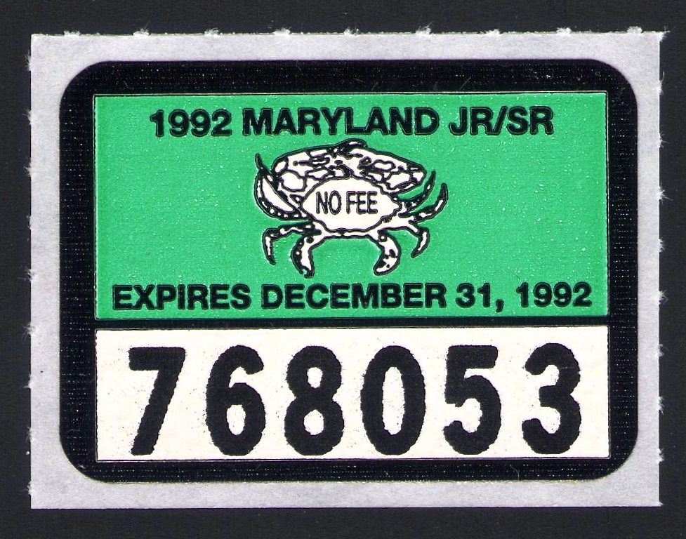 1992 Maryland NO FEE Crab
