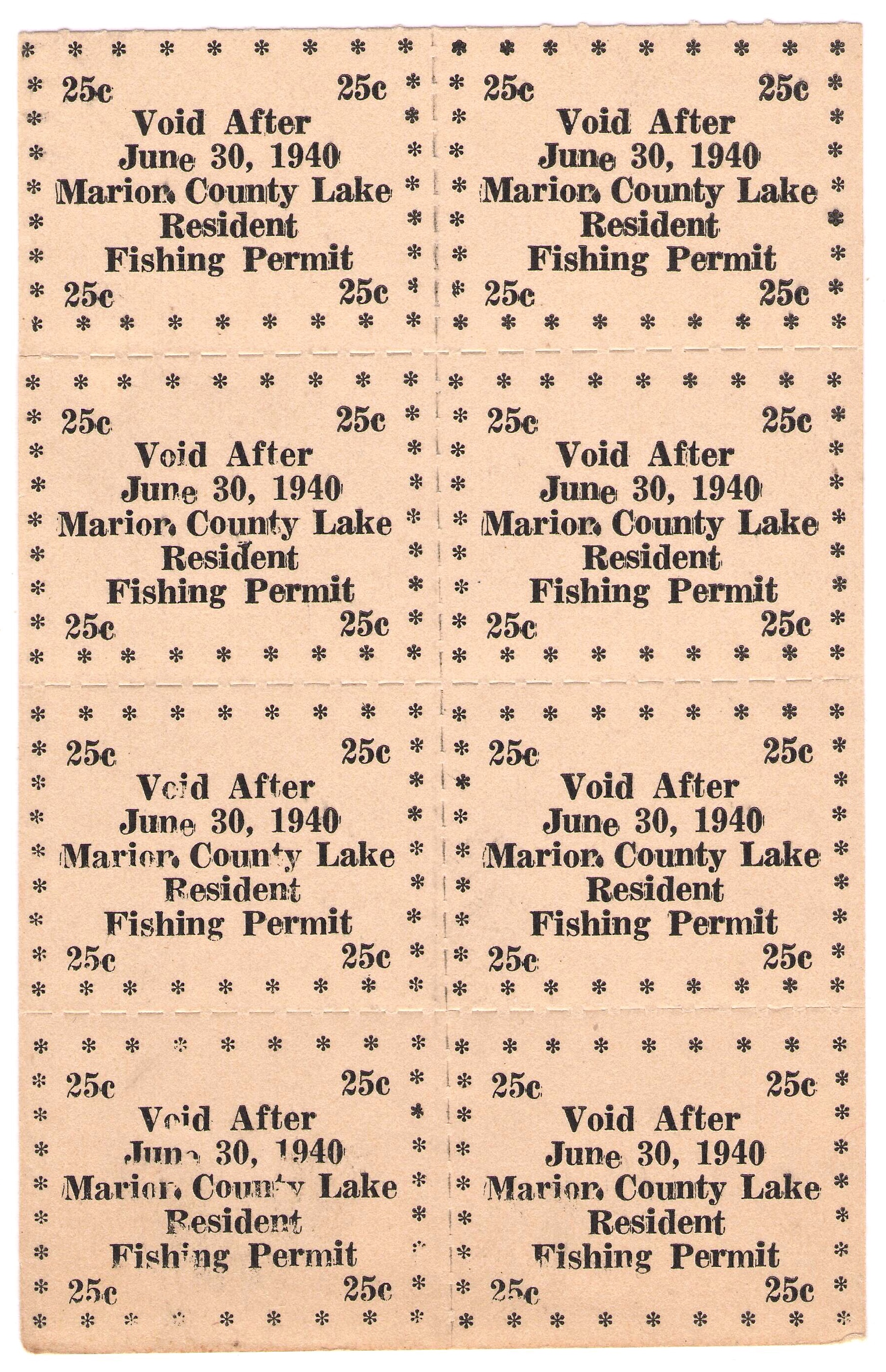1940 Marion County Fishing Color Error Discovery Block