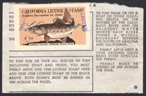 1958 CA INDIAN on piece Fishing
