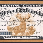 1911-12 Resident California Hunting License