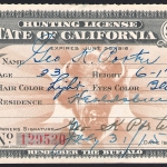 1915-16 Resident California Hunting License