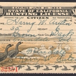 1923-24 Resident California Hunting License