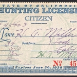 1927-28 Resident California Hunting License