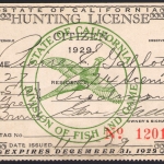 1929 Resident California Hunting License