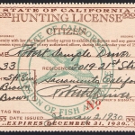 1930 Resident California Hunting License