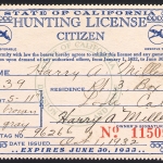 1932-33 Resident California Hunting License
