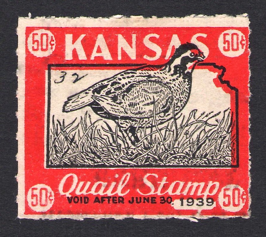 Numbered 1938-39 Kansas Quail