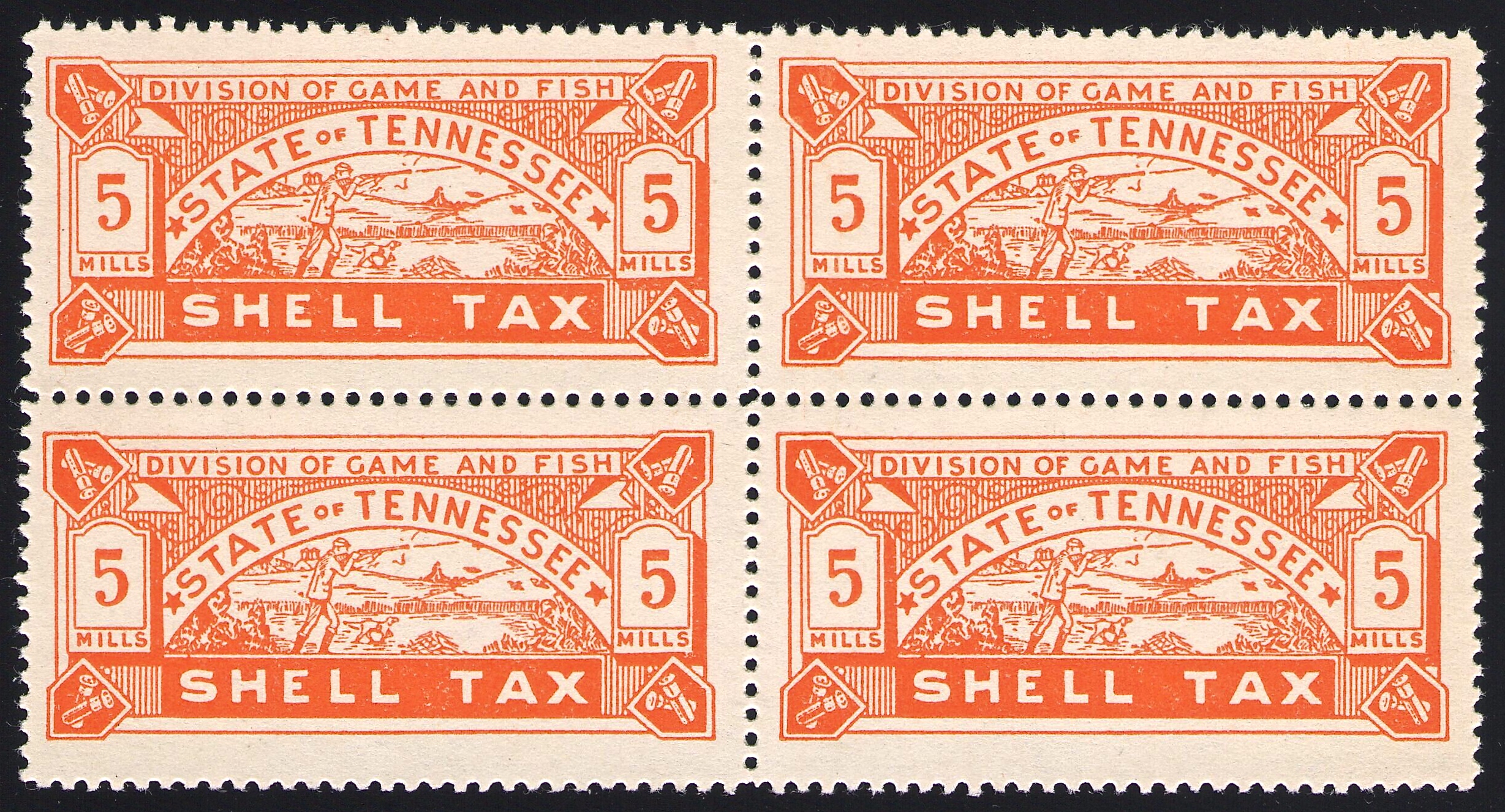 1937 5 Mills Tennessee Shell Tax Block