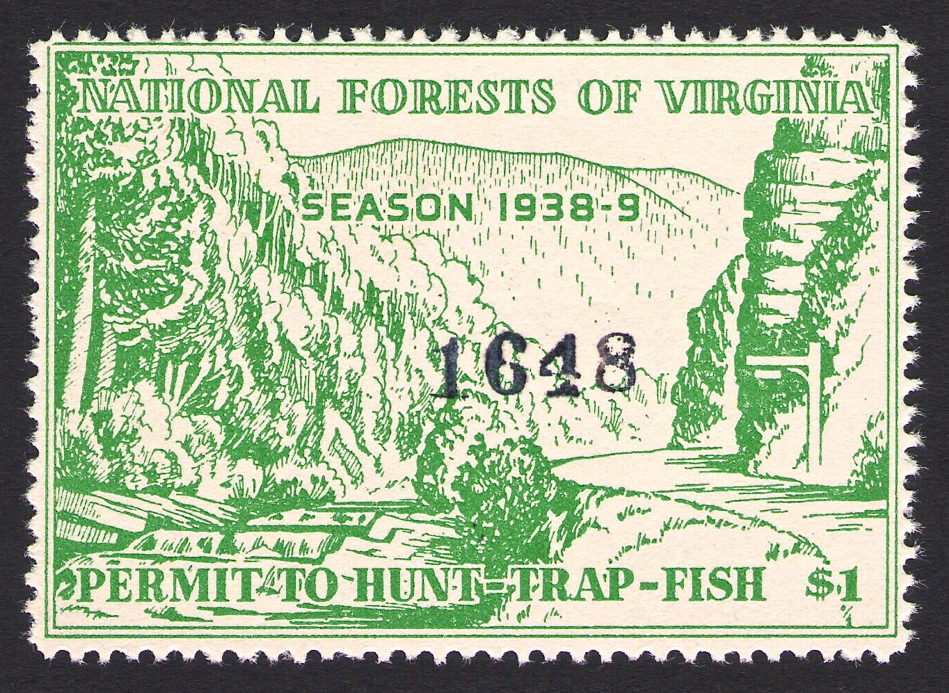 Numbered 1938-39 National Forest Virginia