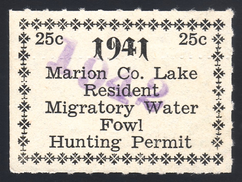 No Initials 1942 Water Fowl Marion County, Kansas