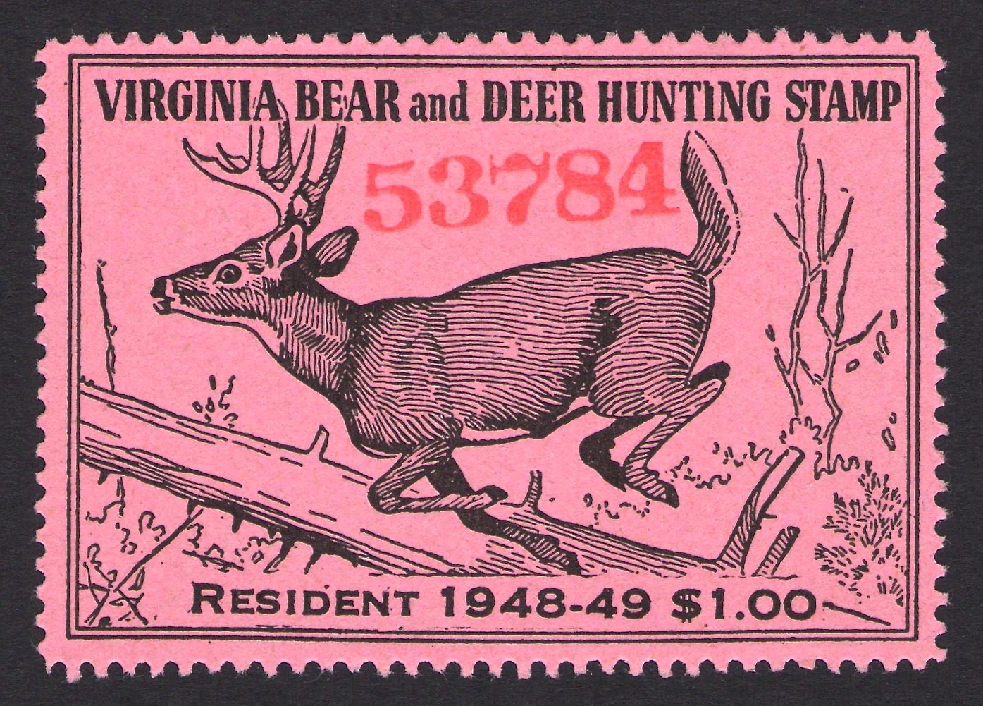1948-49 Resident Big Game Virginia 