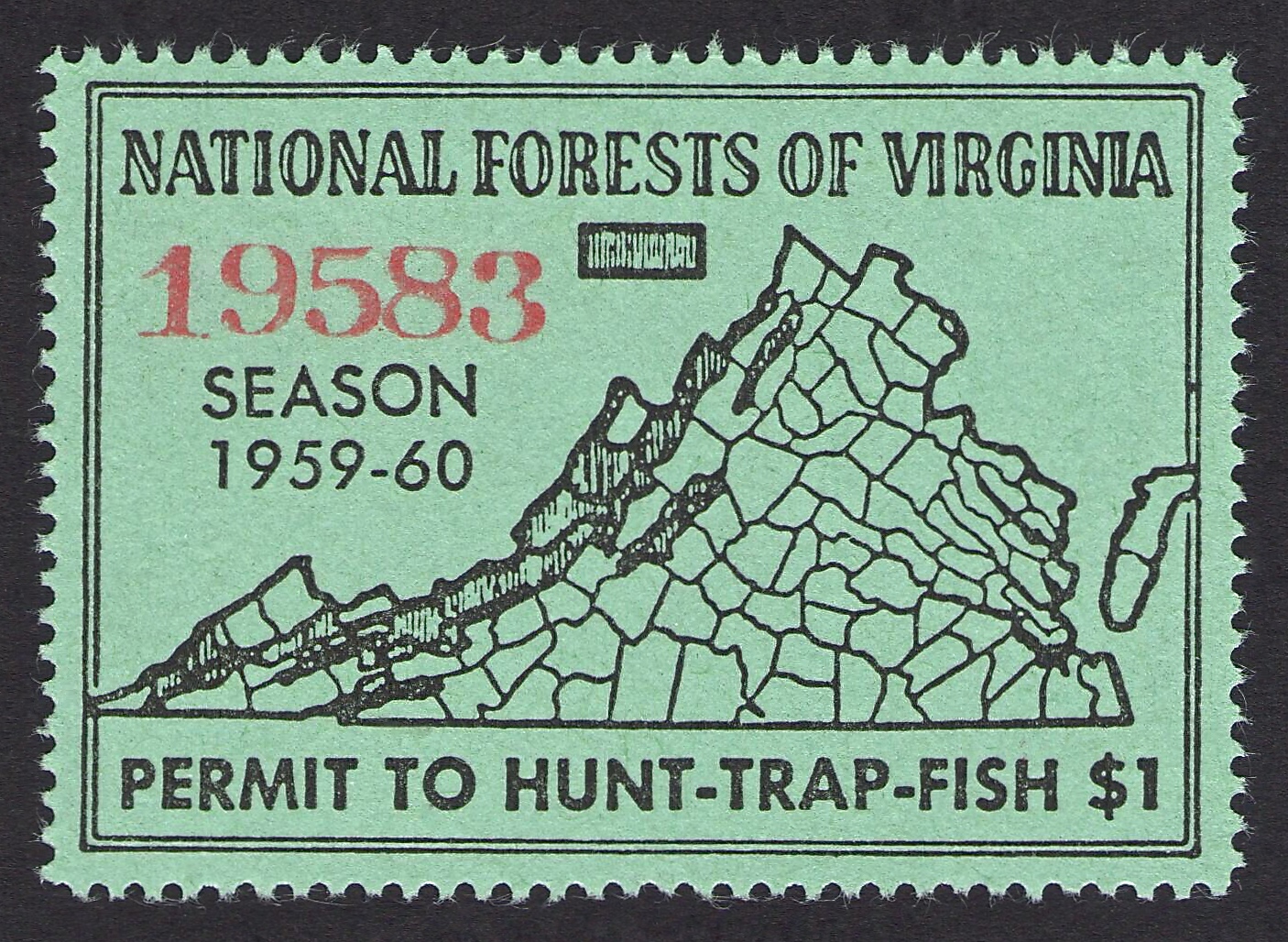Type I 1959-60 National Forest Virginia