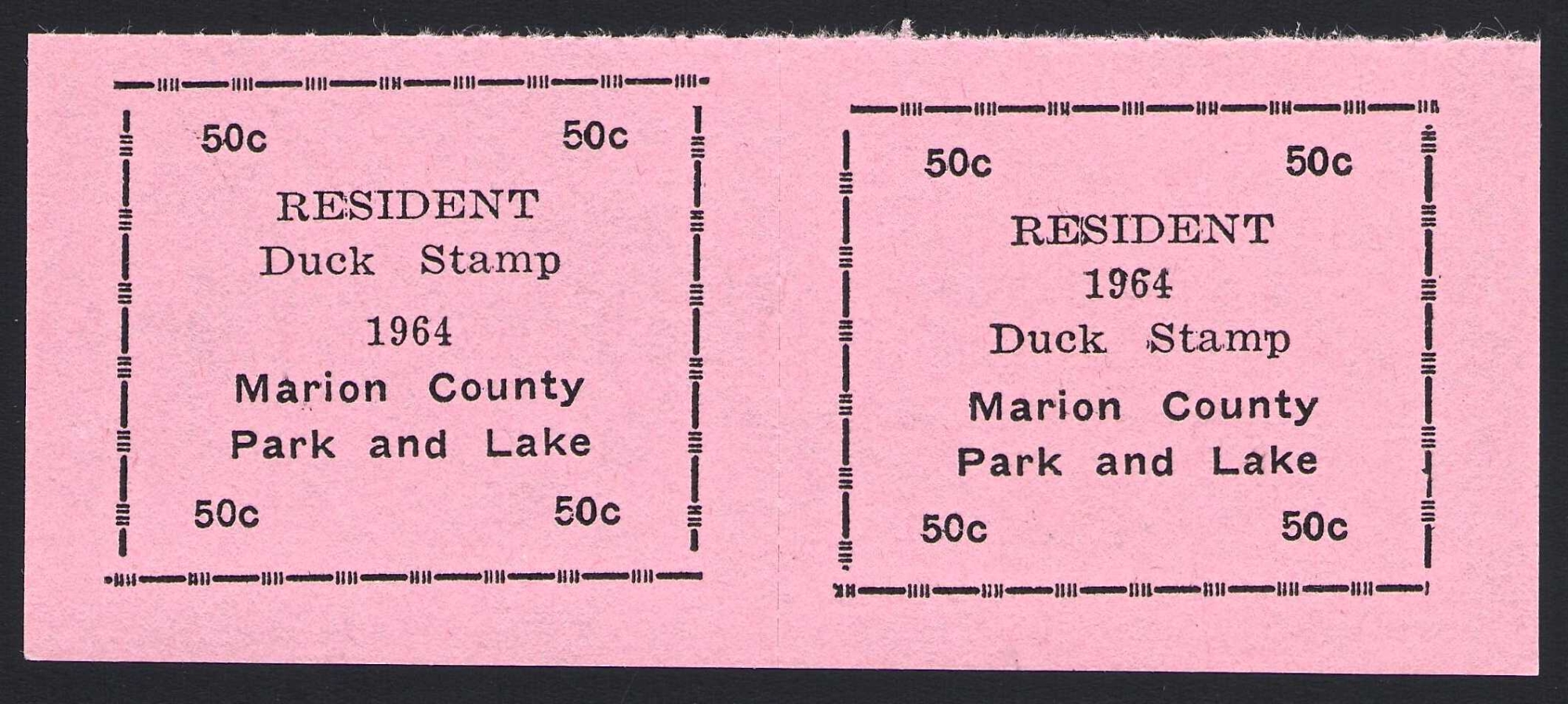 Normal and Error Pair 1964 Duck Marion County, Kansas