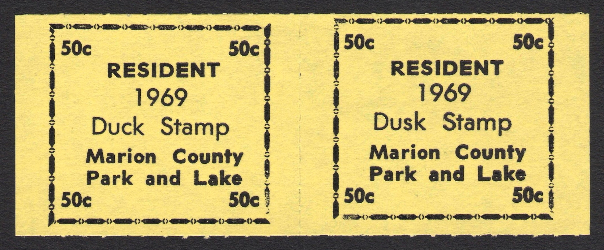 Normal and Error Pair 1969 Duck Marion County, Kansas