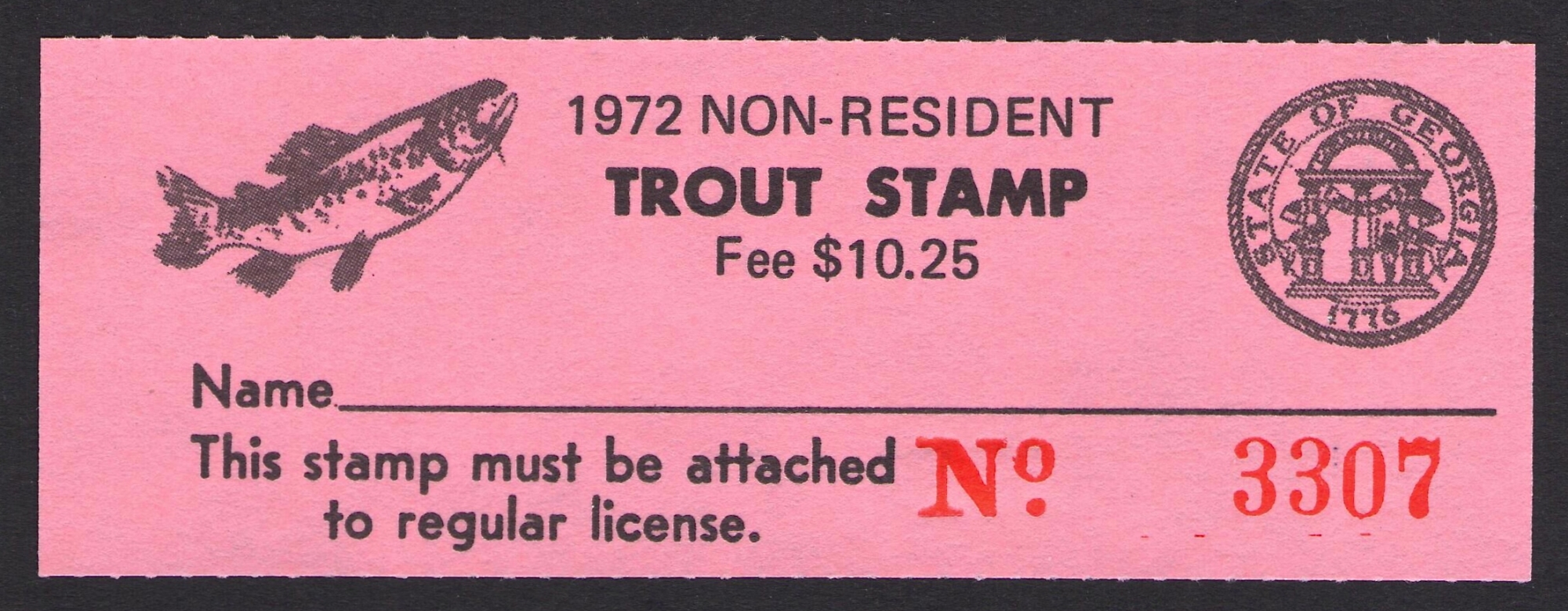 1972 Georgia NR Trout
