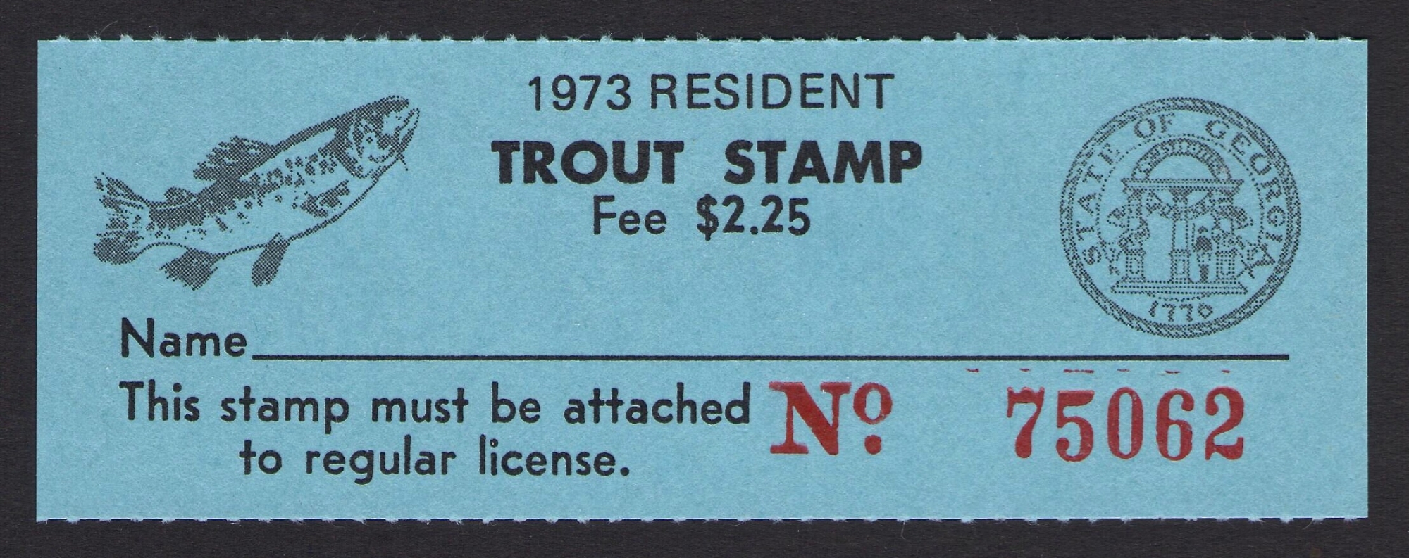 1973 Georgia Resident Trout