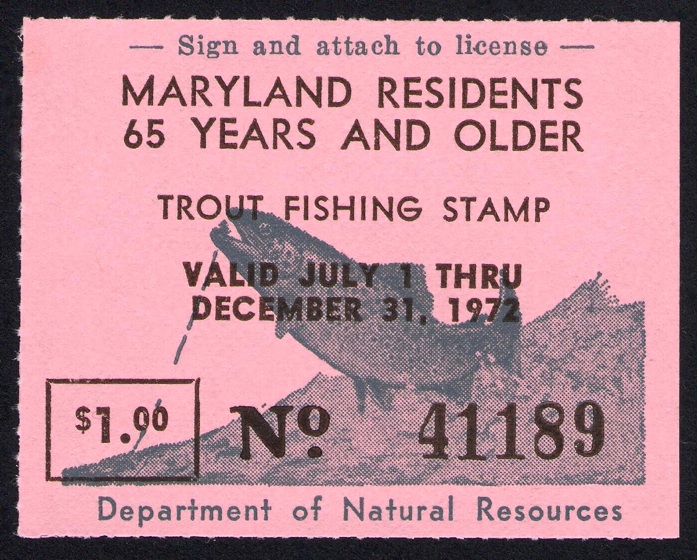 1972 Maryland Senior Trout