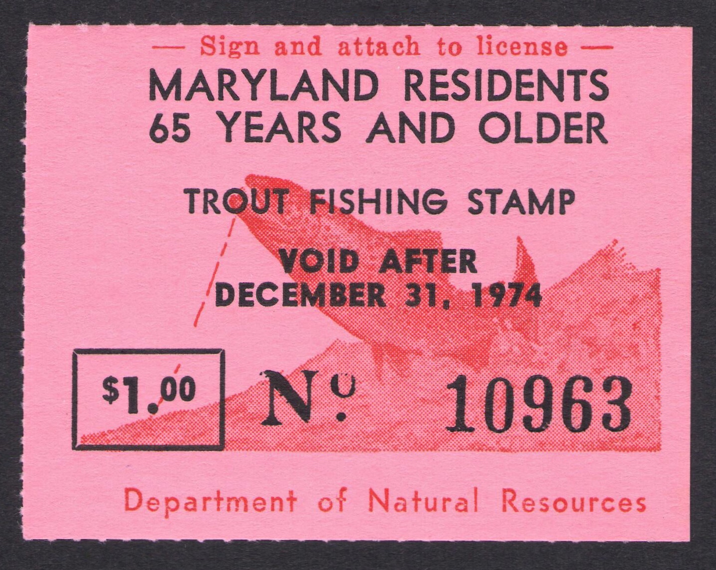 1974 Maryland Senior Trout