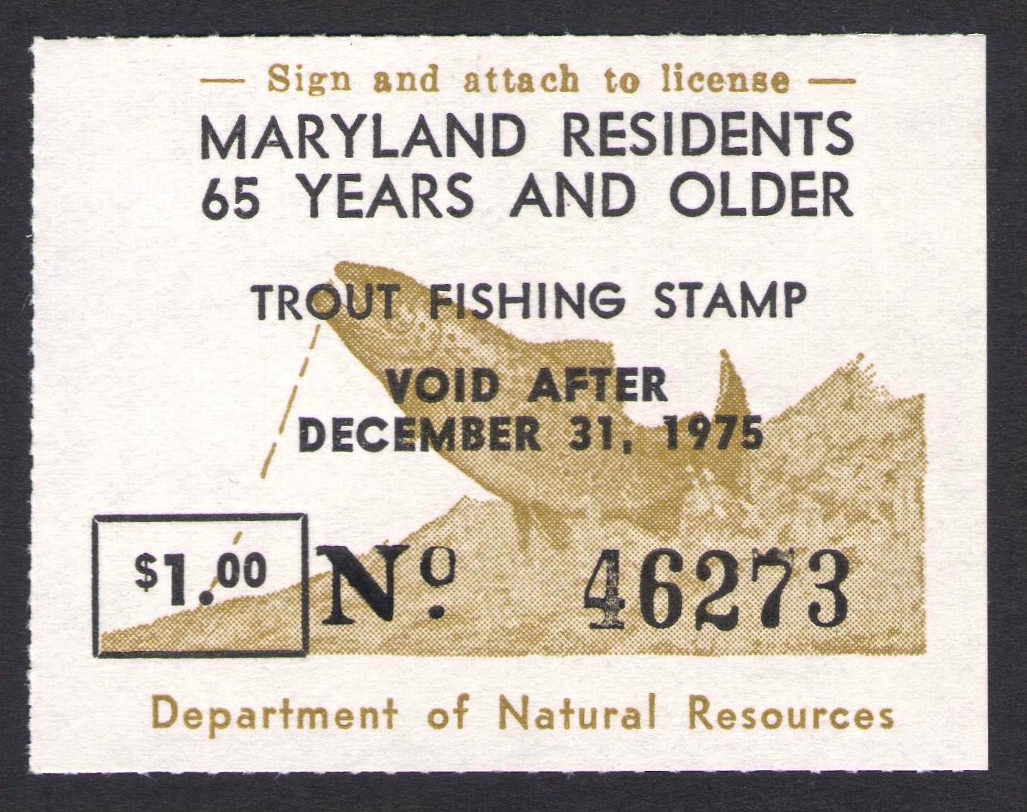1975 Maryland Senior Trout