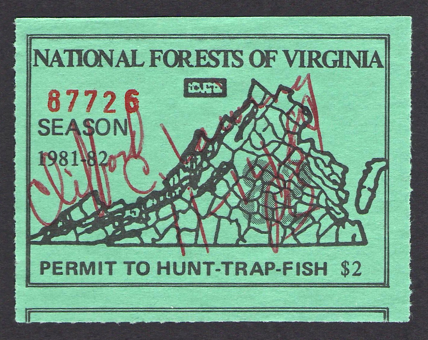 Miscut 1981-82 National Forest Virginia