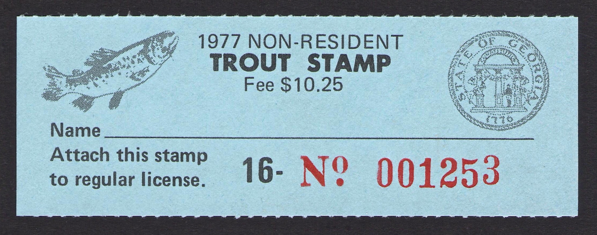 1977 Georgia NR Trout