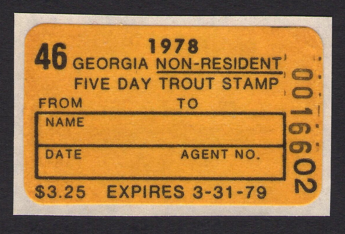 1978 Georgia 5 Day NR Trout