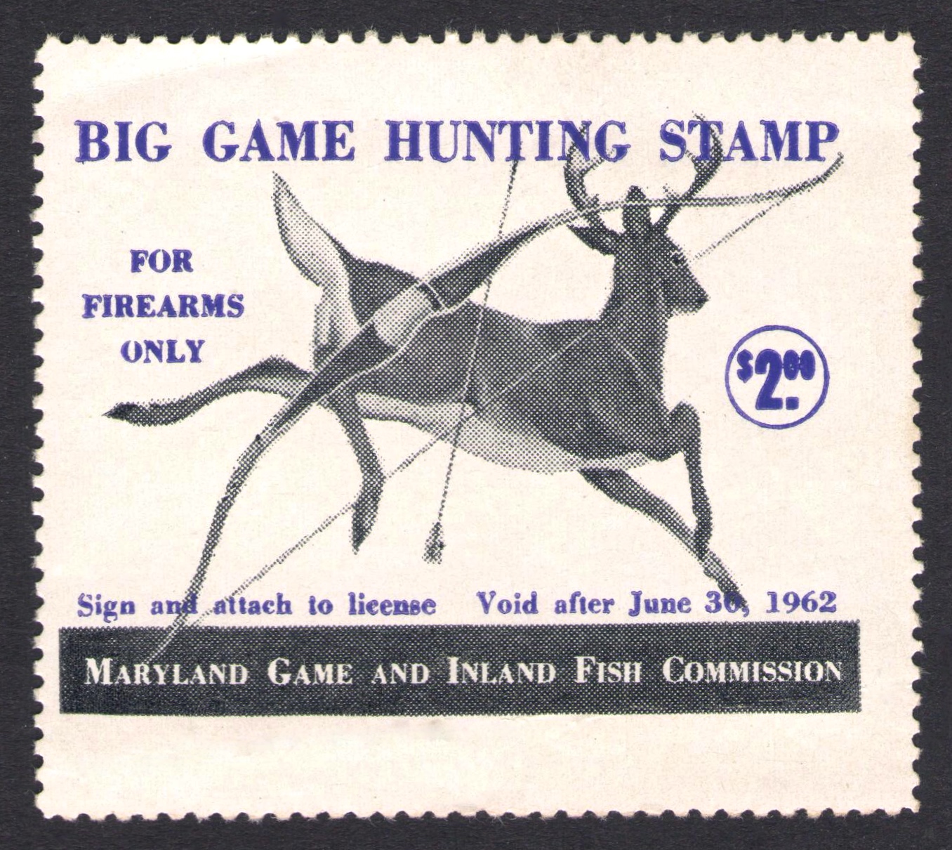 Bow & Arrow Error 1961-62 Firemarms Big Game Maryland
