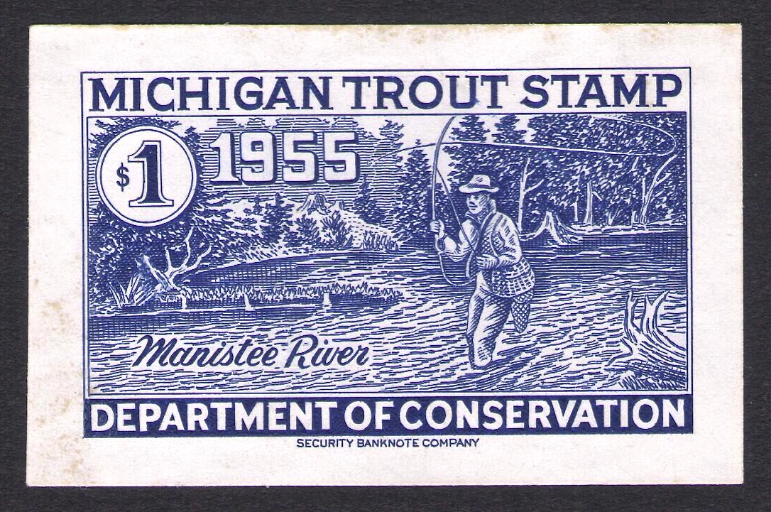 1955 Small Die Proof Michigan Trout