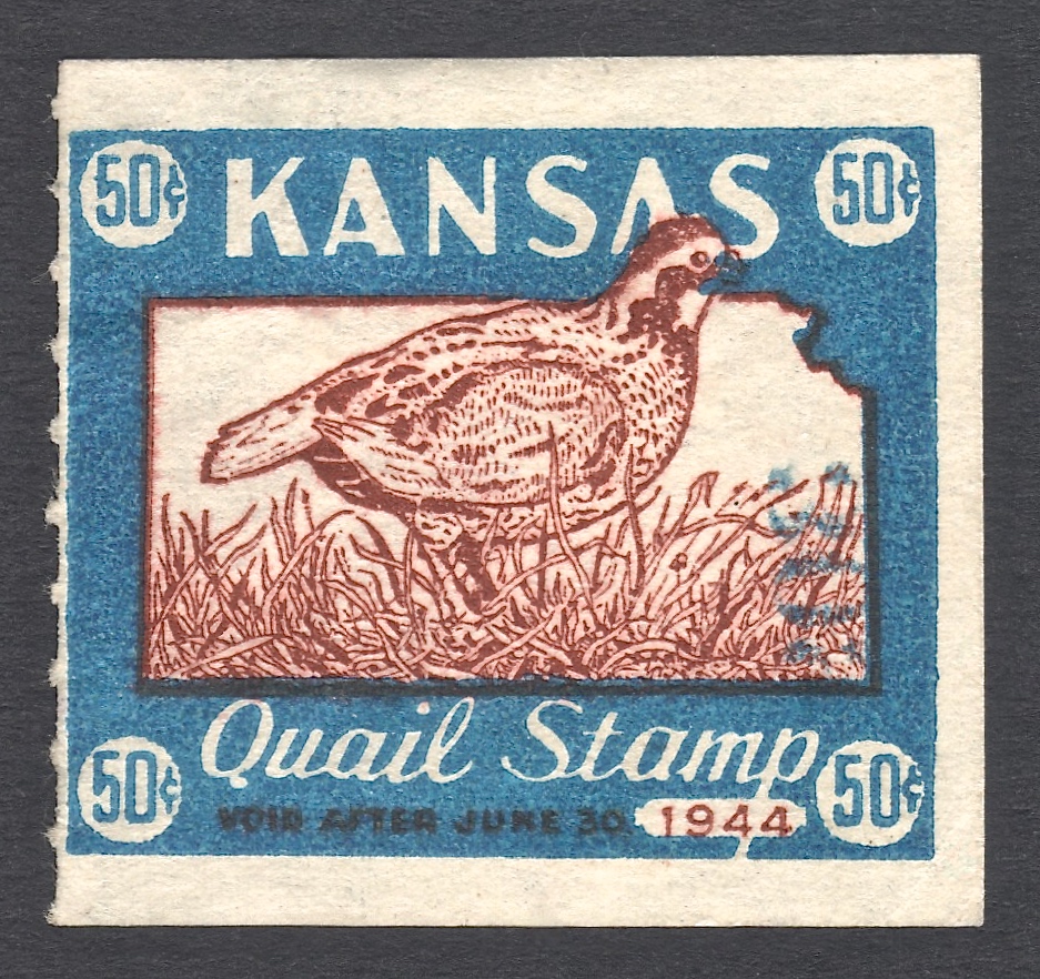 Numbered 1943-44 Kansas Quail