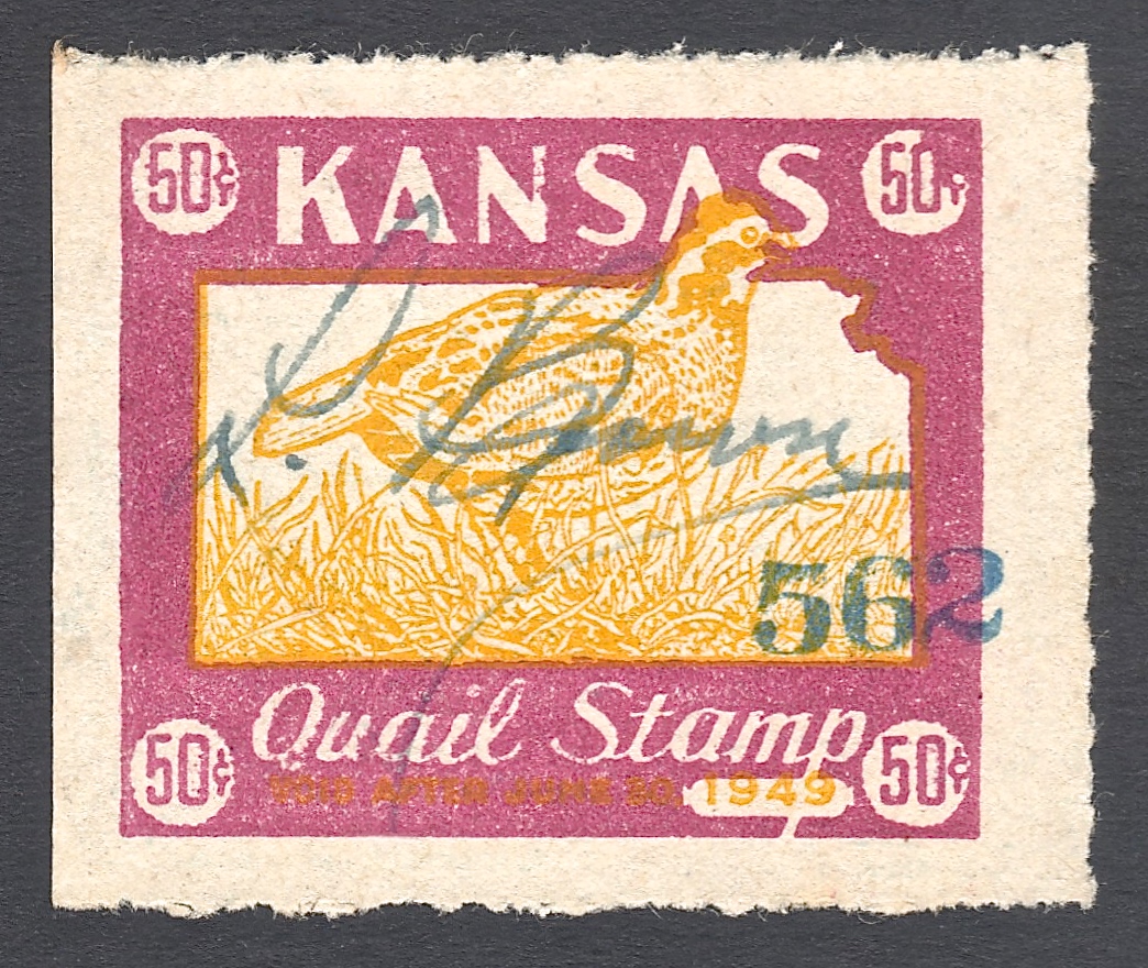 Numbered 1948-49 Kansas Quail