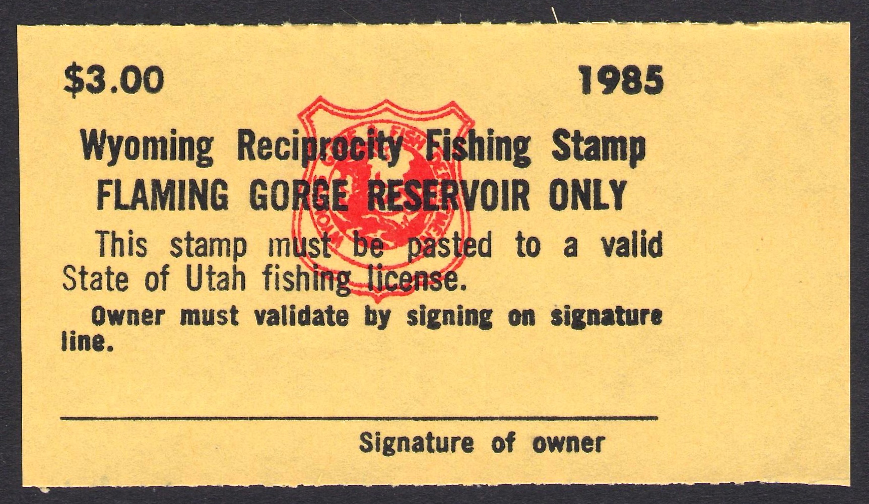 1985 Wyoming Flaming Gorge Missing Serial Number