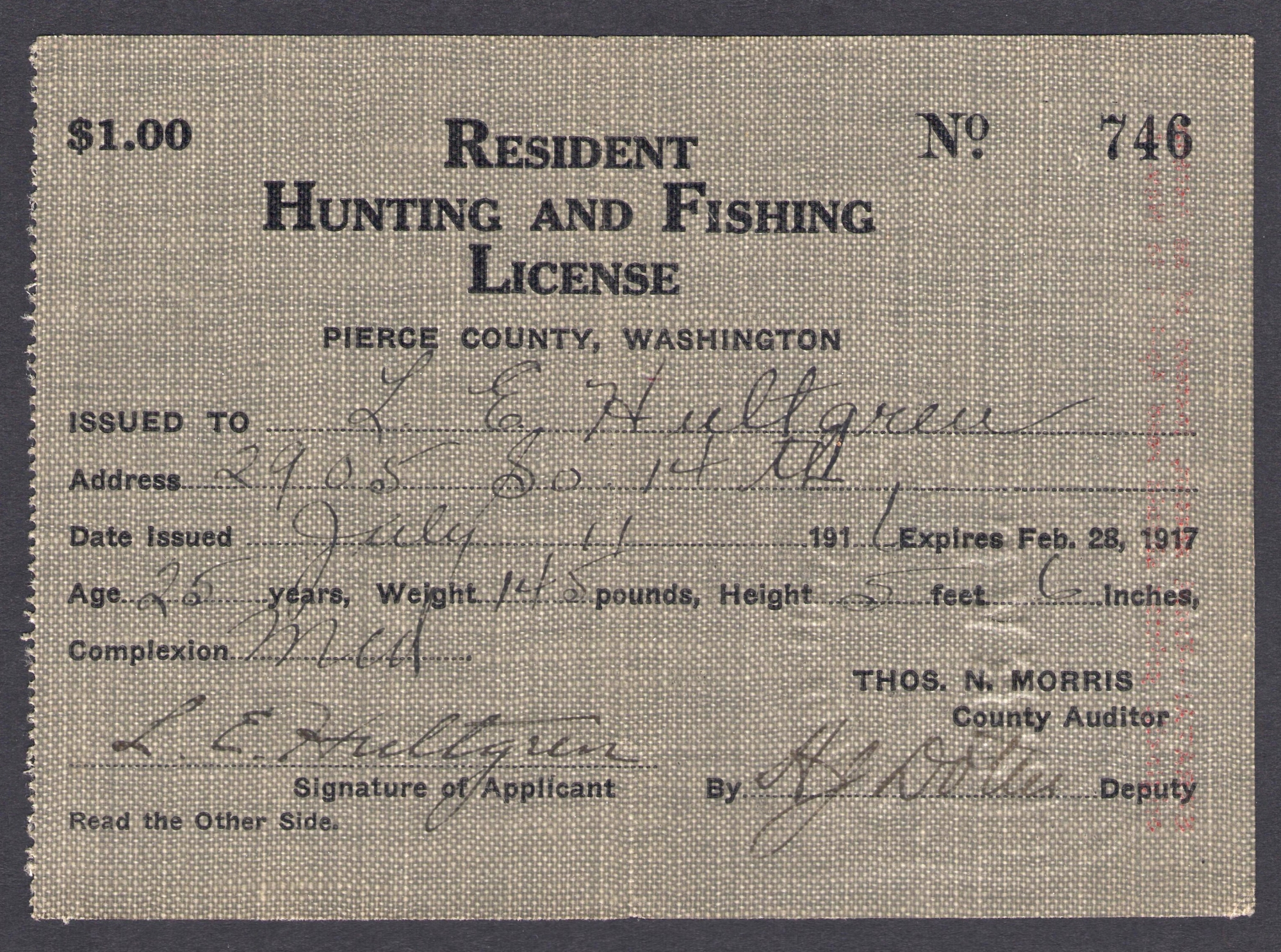 1899 - 1919 Washington Hunting & Fishing Licenses - Waterfowl Stamps ...