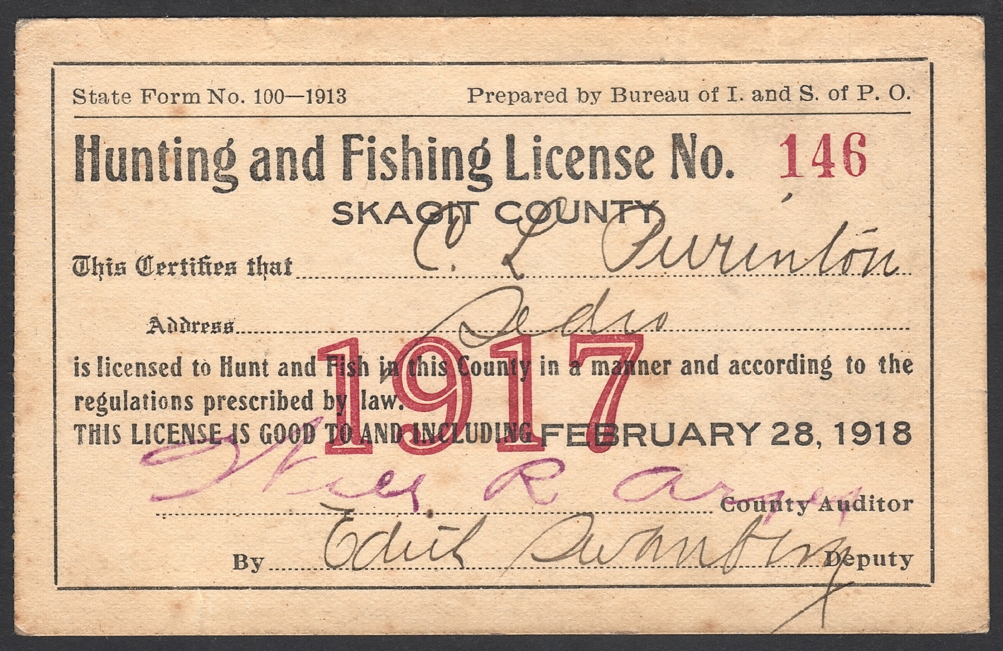 hunting fishing license