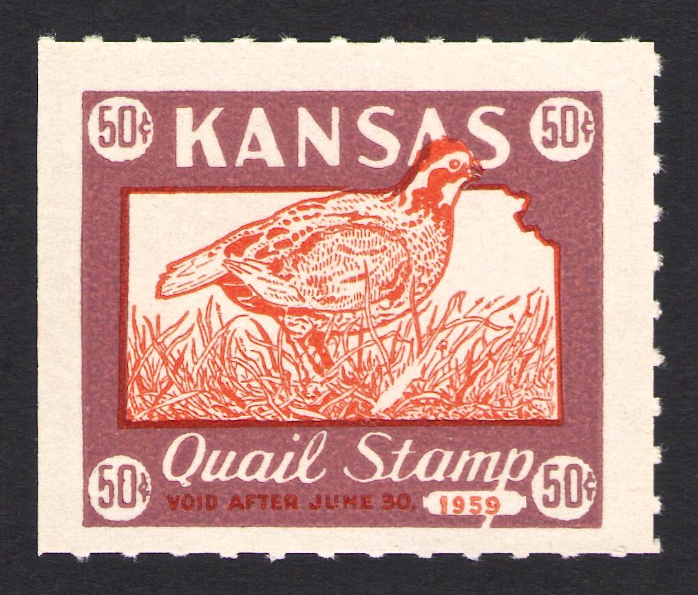 1958-59 Small White Feather Kansas Quail
