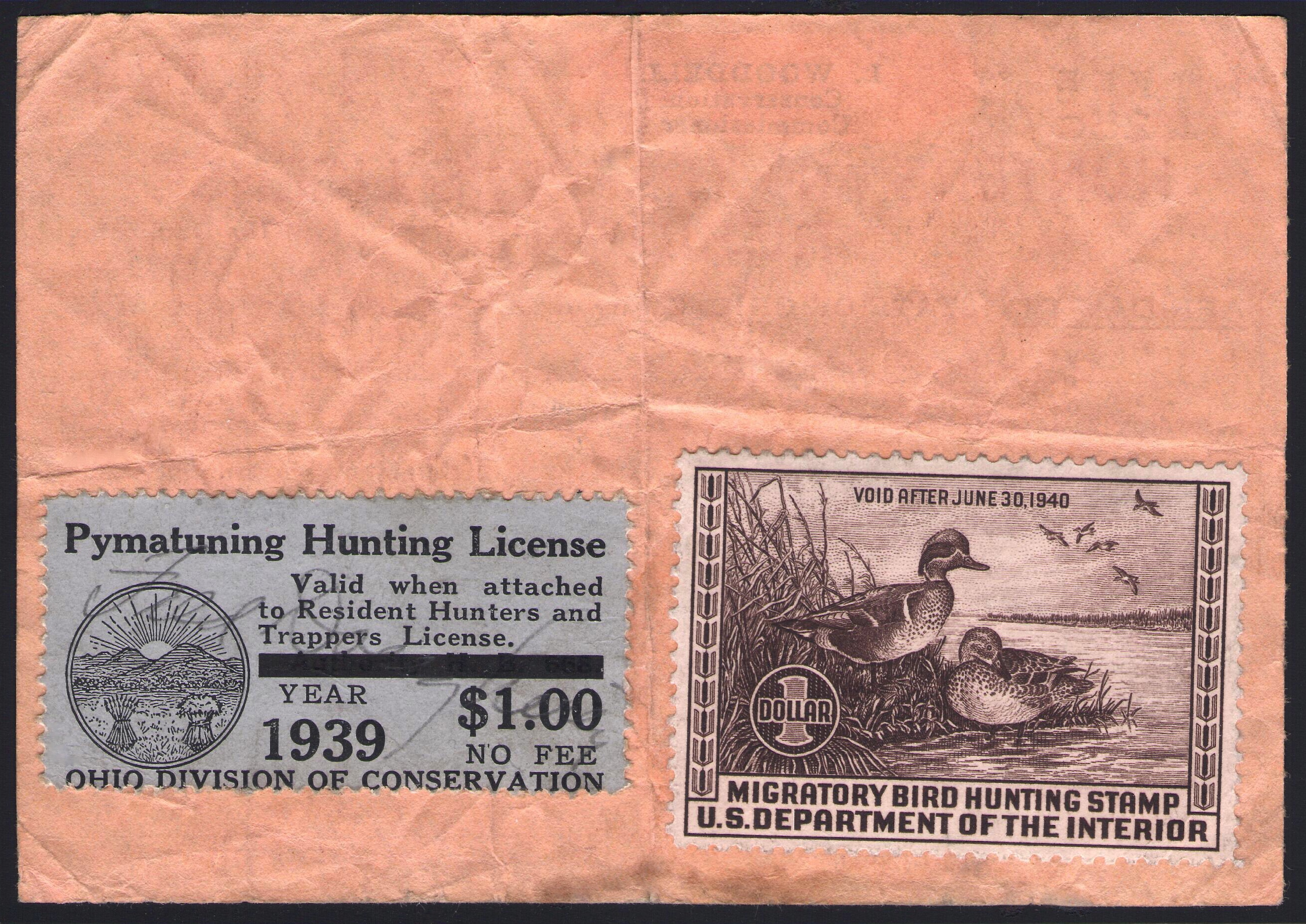 1939 Pymatuning Waterfowl On license