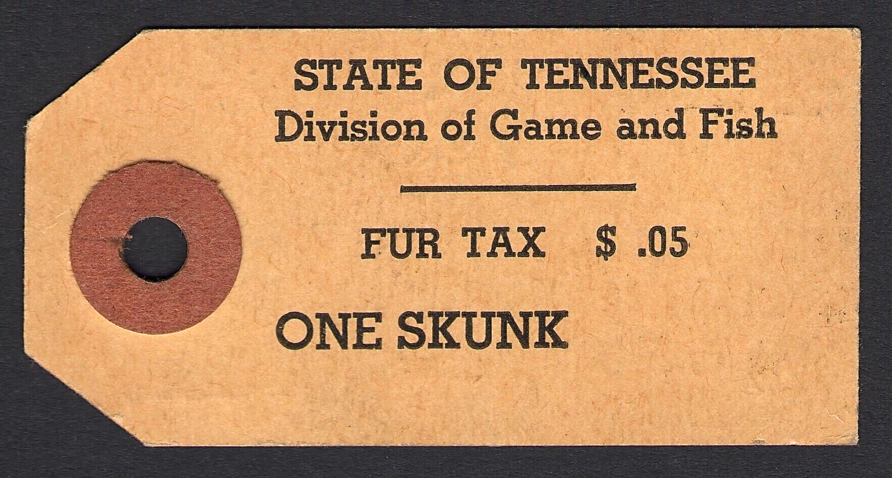 Skunk Fur Tax Tennessee