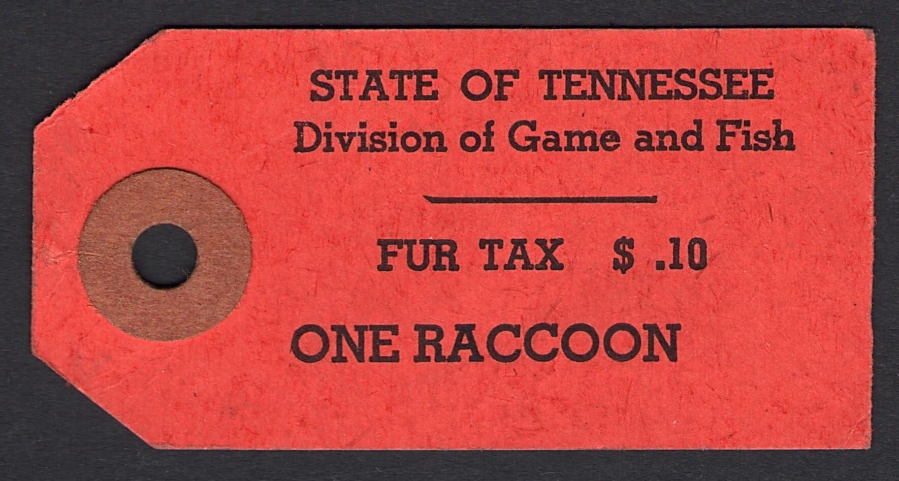 Raccoon Fur Tax Tennessee